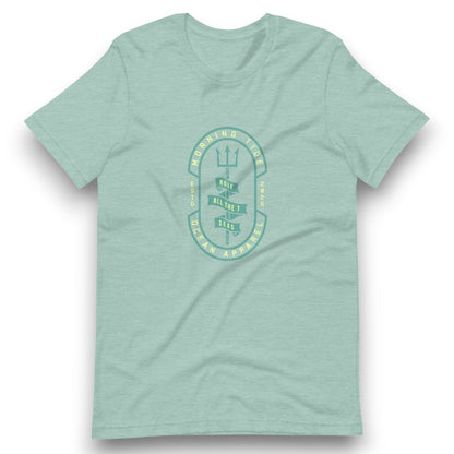 camiseta azul claro de algodón con diseño tridente, el océano y el mar